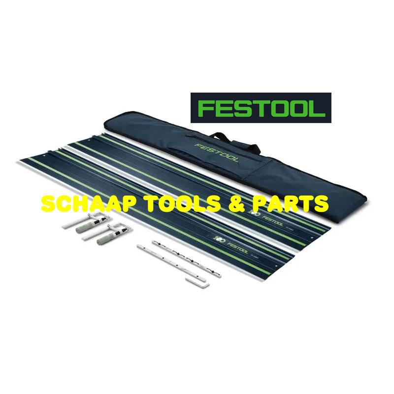 Festool Geleiderail FS1400/2-BL set 2x geleiderails verbindingsstukken klemmen en tas | 578937